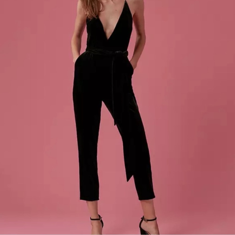 Express Deep V-Neck Black Jumpsuit